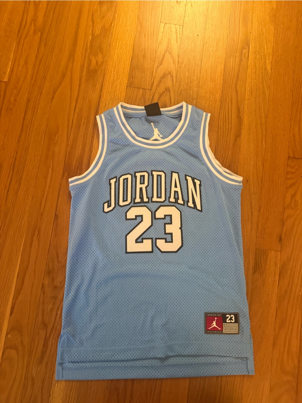 Jordan Youth Light Blue & White Basketball Jersey #23 (college Jersey)